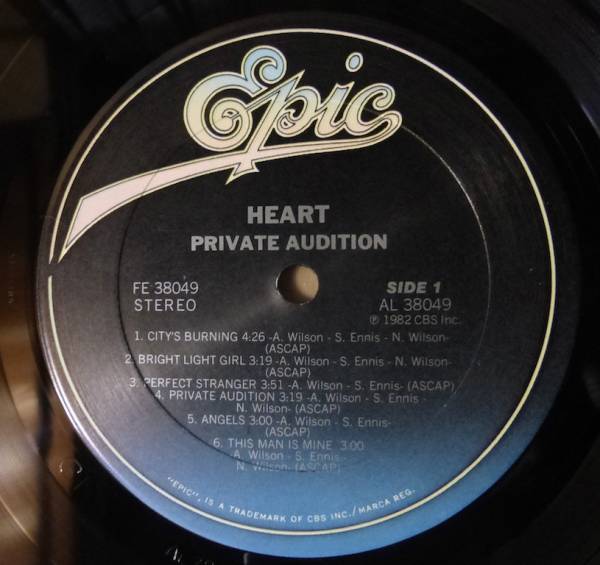 HEART「PRIVATE AUDITION」米ORIG[初回FE規格EPIC]シュリンク美品_画像3