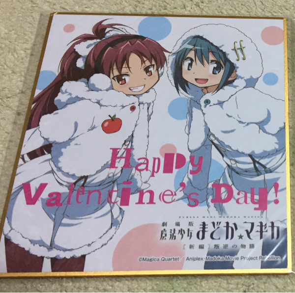  не использовался [ абрикос &...] Valentine карточка для автографов, стихов, пожеланий # Mahou Shoujo Madoka Magica # прекрасный ....#. шесть # Сакура абрикос #...#. обратный. история 