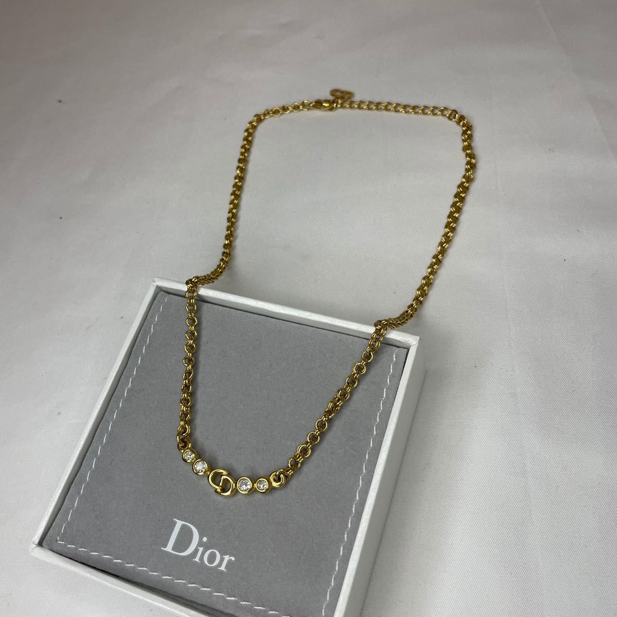 第1位獲得!】 【美品】dior ゴールドネックレス ストーン付き