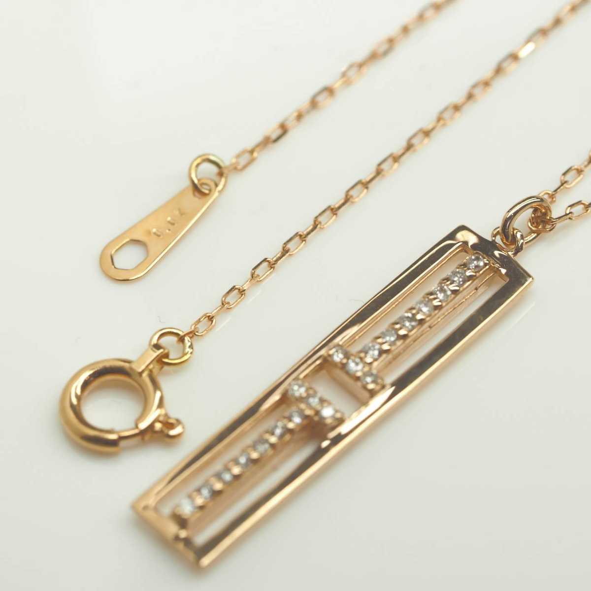 8☆新品 未使用☆極上天然ダイヤモンドネックレス K18PG D0.07ct