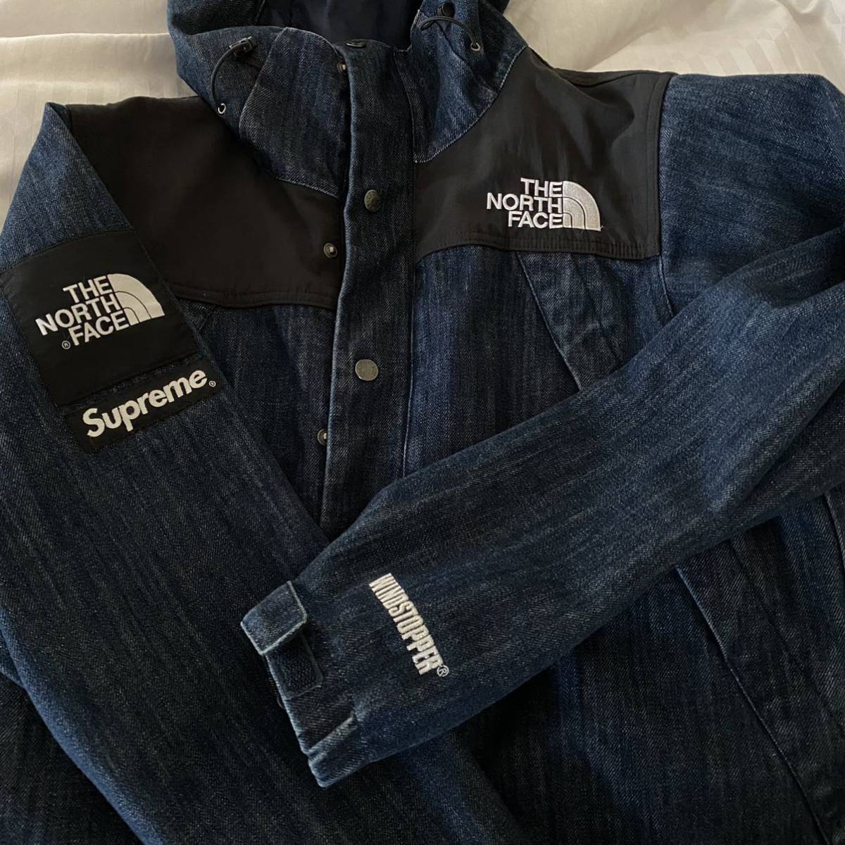 【即日発送】 15SS SUPREME × THE NORTH FACE Denim Dot Shot Jacket Sサイズ シュプリーム