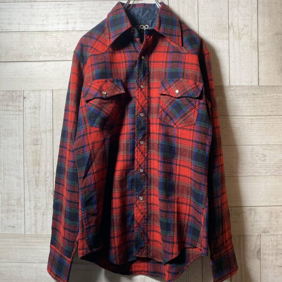 綺麗】希少,70s,OLD GAP オールドギャップ,ウールシャツ 綺麗】希少,70s,OLD GAP オールドギャップ,ウールシャツ