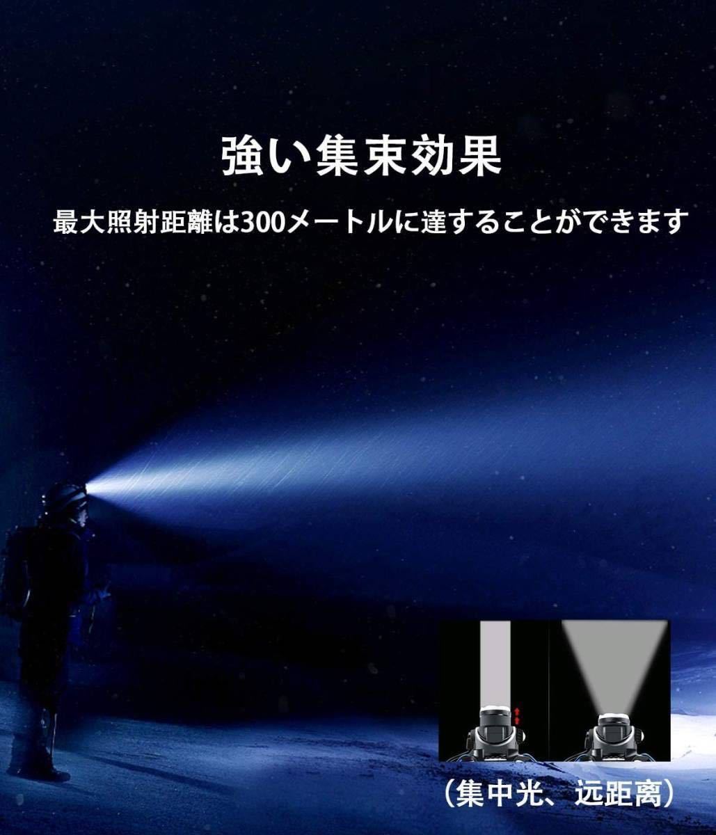 【PSE認証済】※大容量バッテリー2x3000mah センサー式ヘッドライト LEDヘッドランプ 1500ルーメン以上 LED USB充電 IPX6防水 軽量