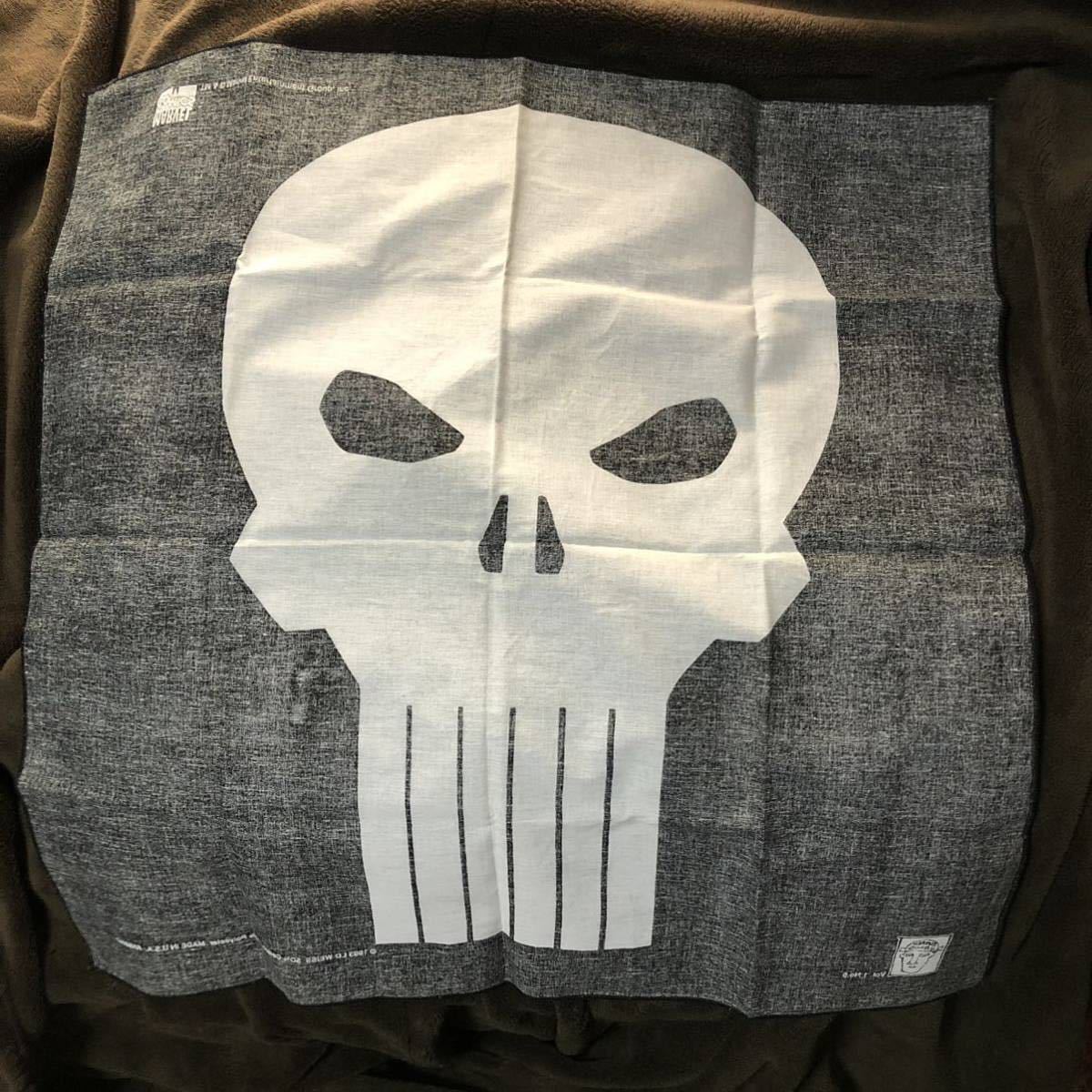 ① デッドストック 90's USA製 MARVEL COMICS PUNISHER バンダナ ① デッドストック 90's USA製 MARVEL COMICS PUNISHER バンダナ
