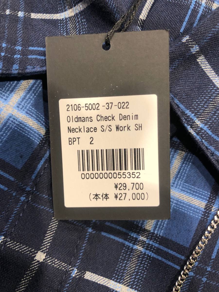 新品☆ MINEDENIM 21SS Oldmans Check Denim Necklace S/S チェック