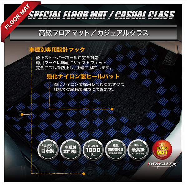 日本製 フロアマット マツダ スクラム バン 64系 AT車 リヤ一体 H17.09 