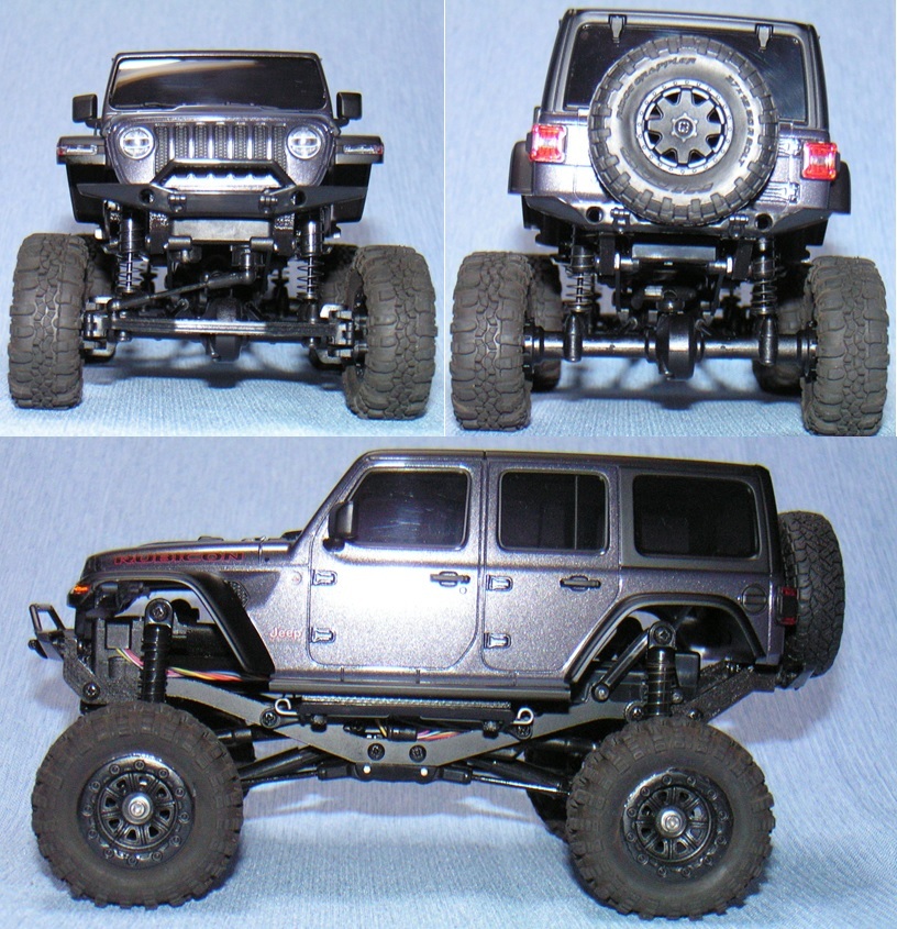 ミニッツ 4×4 ジープラングラー用 金属製変換ハブ+RGTタイヤ灰+ ミニッツ 4×4 ジープラングラー用 金属製変換ハブ+RGTタイヤ灰+