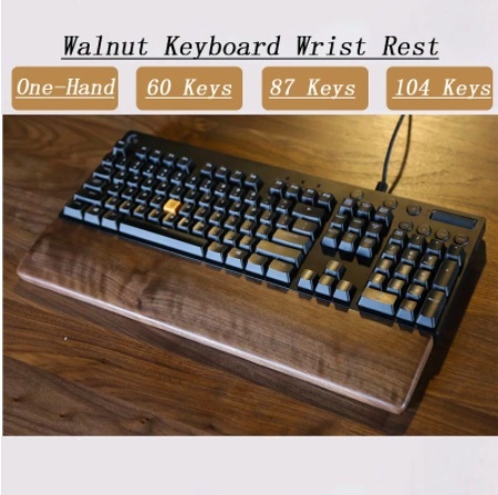 【Half/ハーフ】【2素材】木製キーボードリストレスト,メカニカルゲーミングキーボード用滑り止めマットパッド付き_1