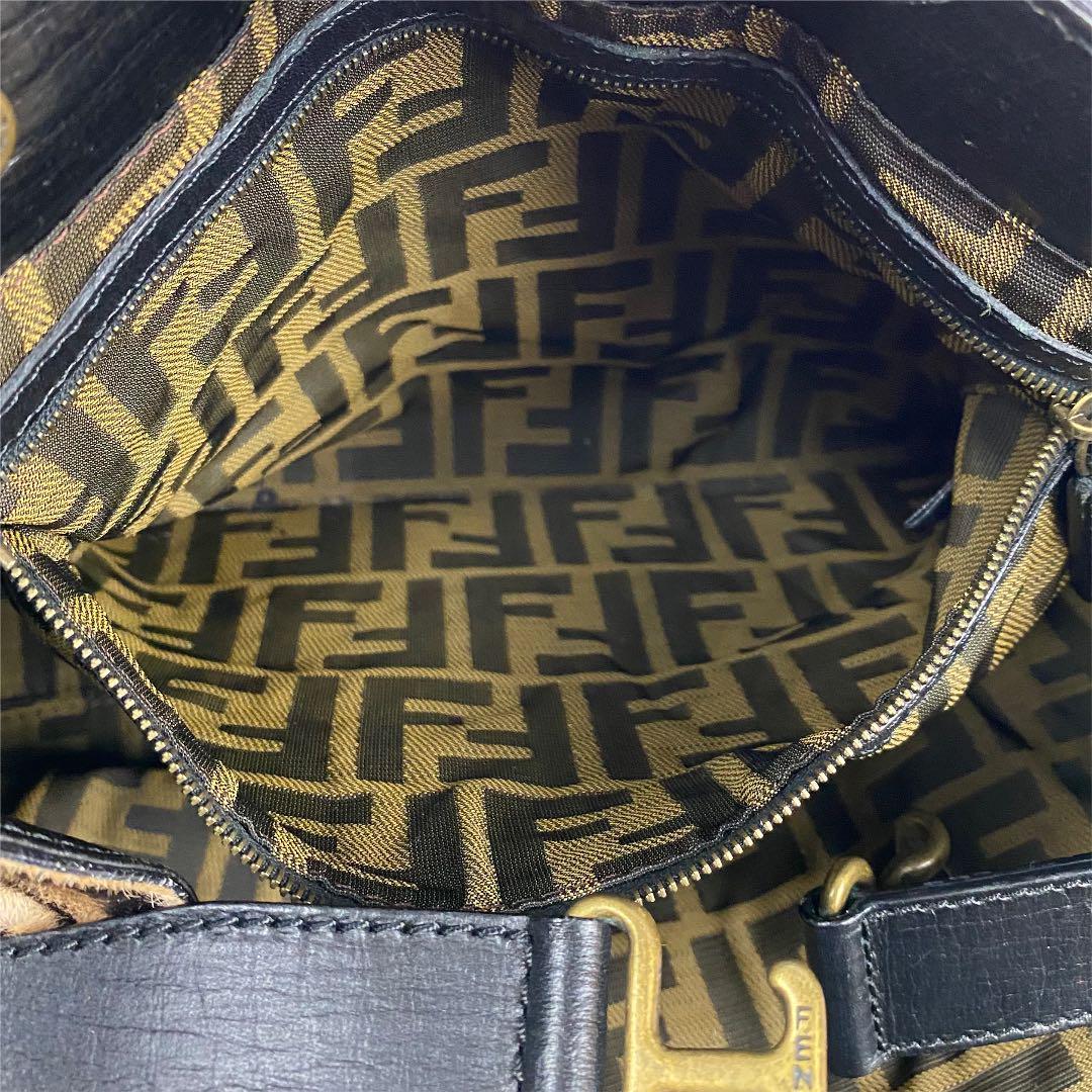 希少・美品】FENDI ハンドバッグ レザー×キャンバス ズッカ×虎柄