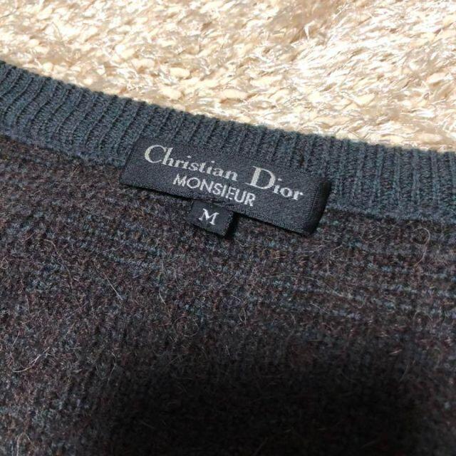 アルパカ混クリスチャンディオール Christian Dior monsieur ヴィンテージ 総柄 ニット セーター メンズ Mサイズ