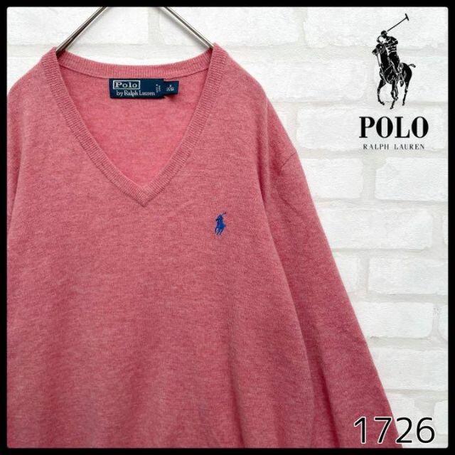 PayPayフリマ｜【入手困難】ポロラルフローレン Polo by Ralph Lauren レアカラー ピンク ワンポイントロゴ刺繍 ニットセーター  メンズ Mサイズ