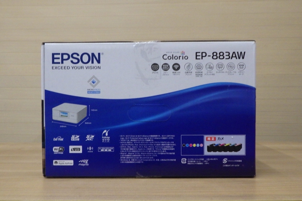 a432-11 EPSON エプソン インクジェット プリンター カラリオ EP-883AW 2021年製 コストコ_画像2