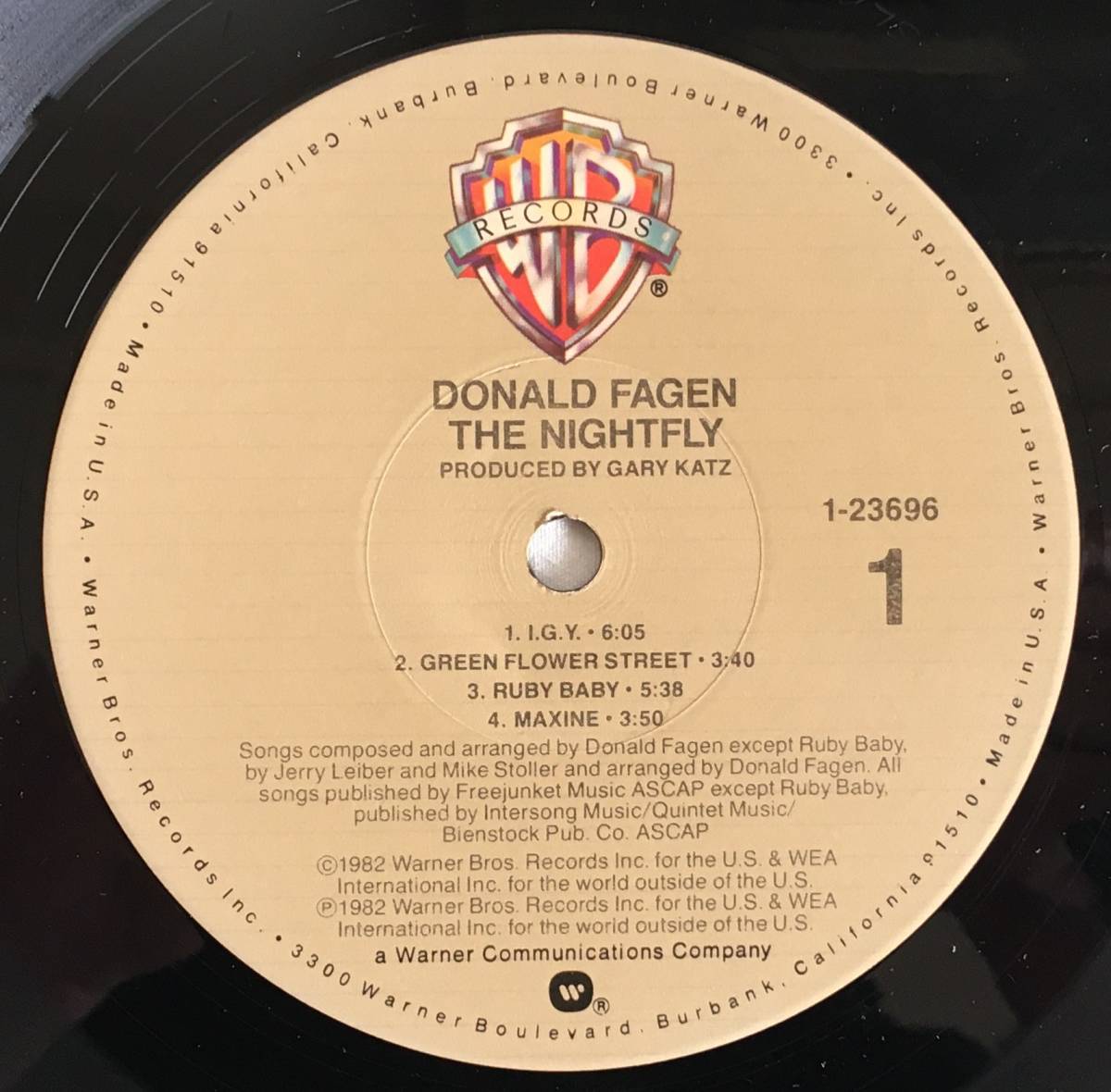 米国盤 LP「DONALD FAGEN/THE NIGHTFLY (ドナルド・フェイゲン/ナイトフライ)」1982年1stプレス オリジナル MASTERDISK RL ２色タイトル_画像3