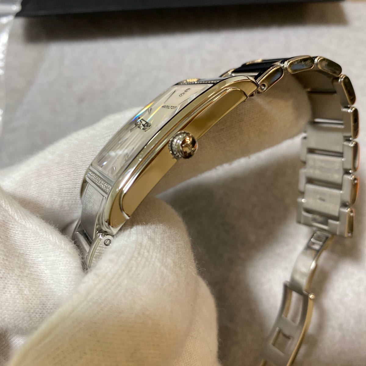 ハミルトン　腕時計　レディース　アードモア　ダイヤモンド付きウォッチ　スクエア　シルバー