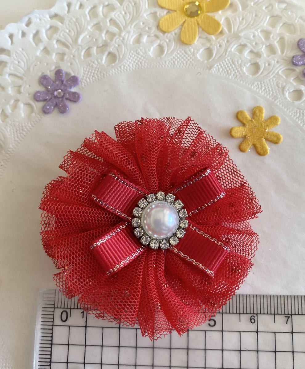 [ stock adjustment ] hand made chu-ru hair clip formal go in . type red series 