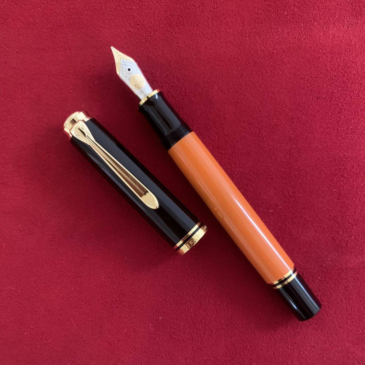 超美品 ペリカン M800 バーントオレンジ スーベレーン 18金 特別生産 中字 万年筆 PELIKAN Souveran Burnt Orange  18C Medium