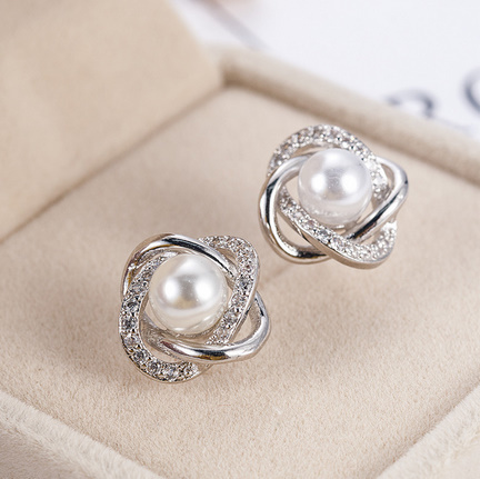  earrings pearl manner pearl manner on goods wedding crystal Star ear stud earrings jewelry wedding accessory b-kre