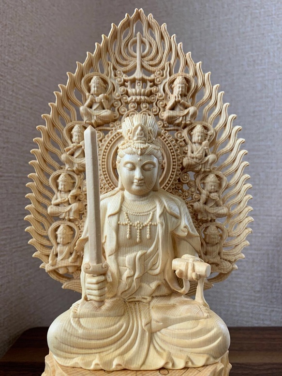 仏像 木彫 文殊菩薩像、普賢菩薩像 檜木 セット | noonanwaste.com