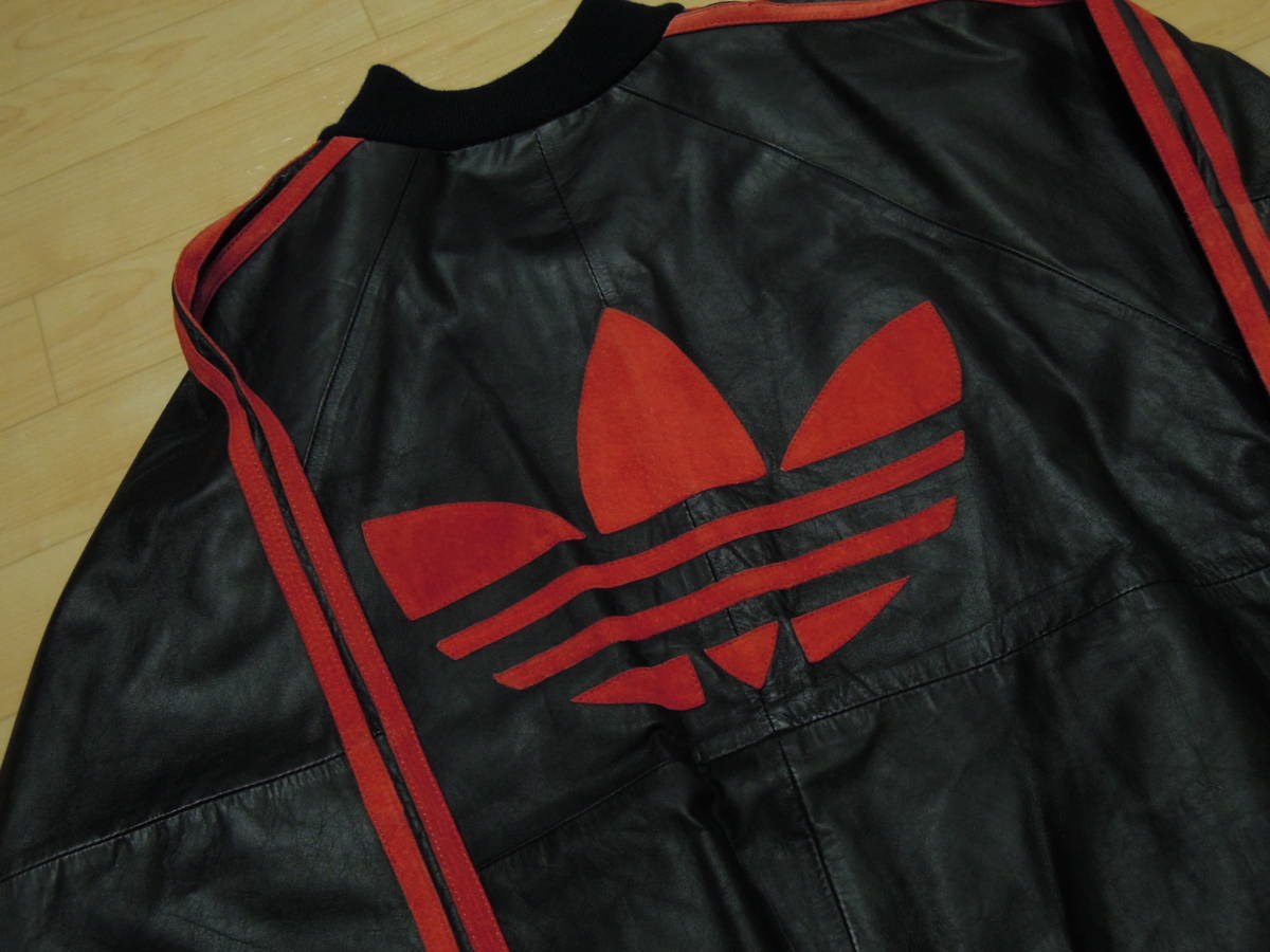 超美品!80's adidas レザー ジャケット ジャージ RUN DMC 超美品!80's adidas レザー ジャケット ジャージ RUN DMC