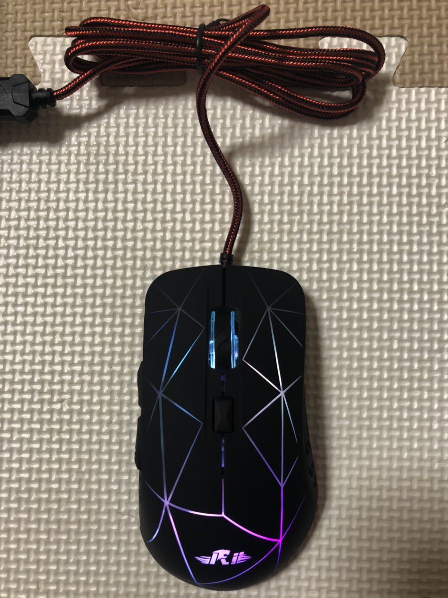 マウス 有線USB 7色RGBバックライト 6ボタン4調節DPIレベル、光学式ゲーミングマウス_画像7