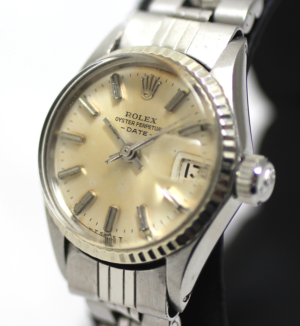 【ROLEX】ロレックス オイスターパーペチュアル デイト Ref.6517 シリアル 191**** レディース 自動巻き 腕時計の画像3
