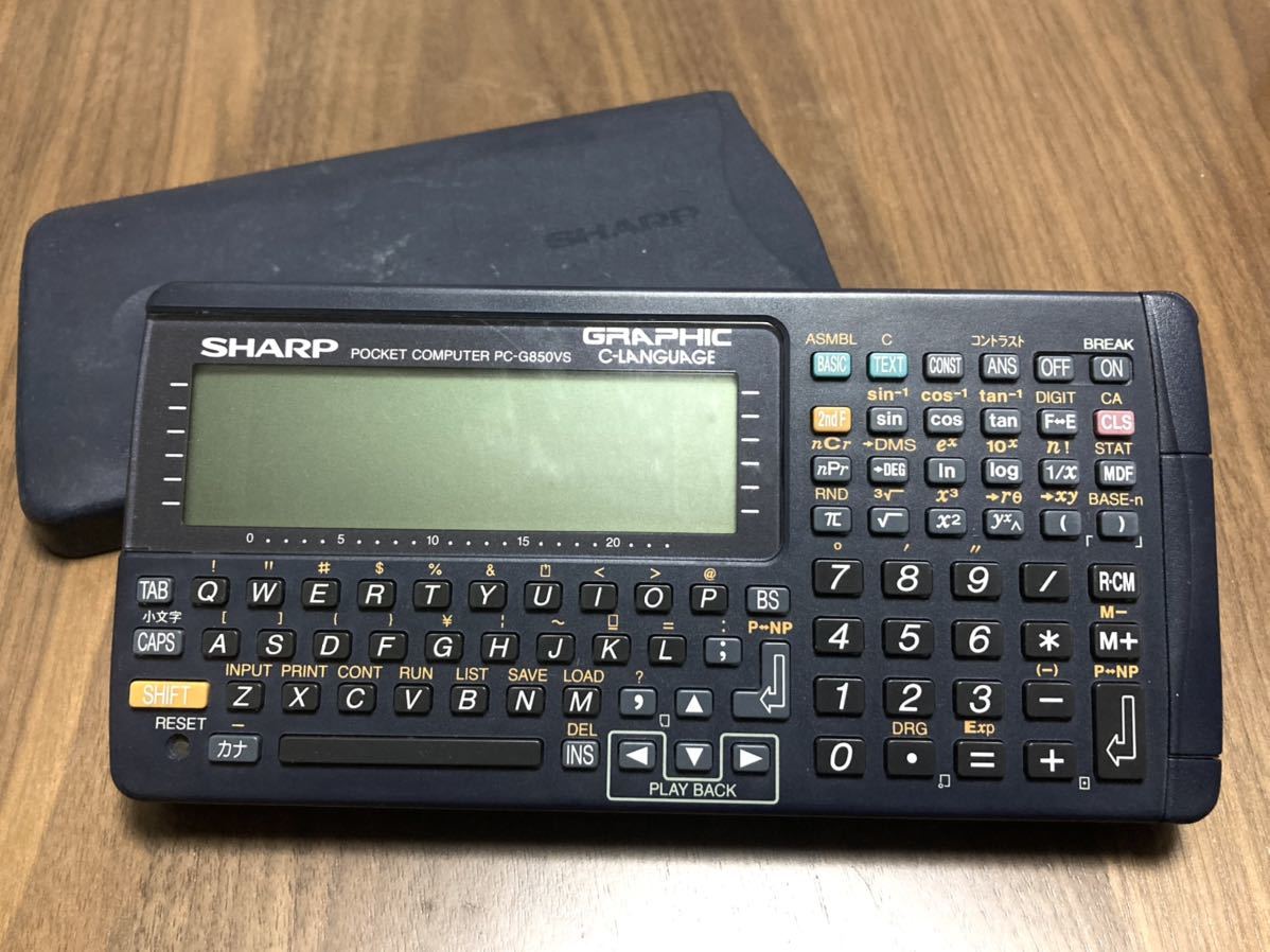 動作品★SHARP シャープ ポケットコンピュータ PC-G850VS ポケコン Graphic C-LANGUAGE ポケットコンピューター _画像1
