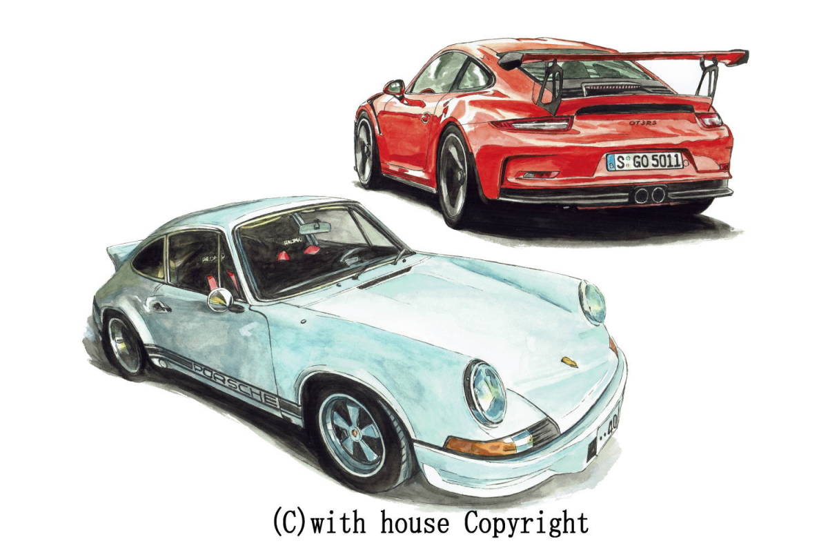 GC-1009 ポルシェ911T/ボクスター・GC-1010 911 GT3/911S限定版画300部 直筆サイン有 額装済●作家 平右ヱ門 希望ナンバーをお選び下さい