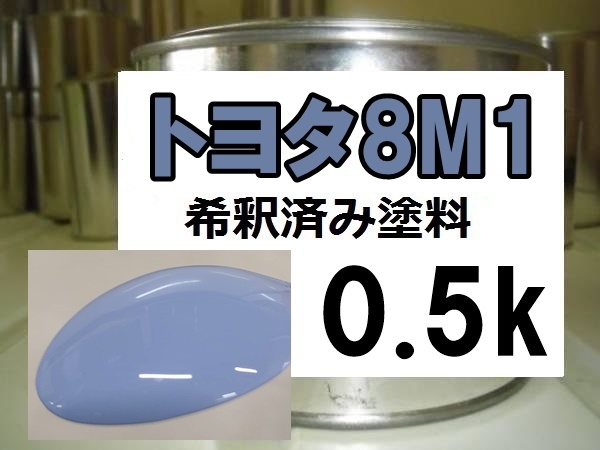 ◆ トヨタ8M1　塗料　ラベンダーブルー　コースター　希釈済　0.5ｋ　８Ｍ１_画像1