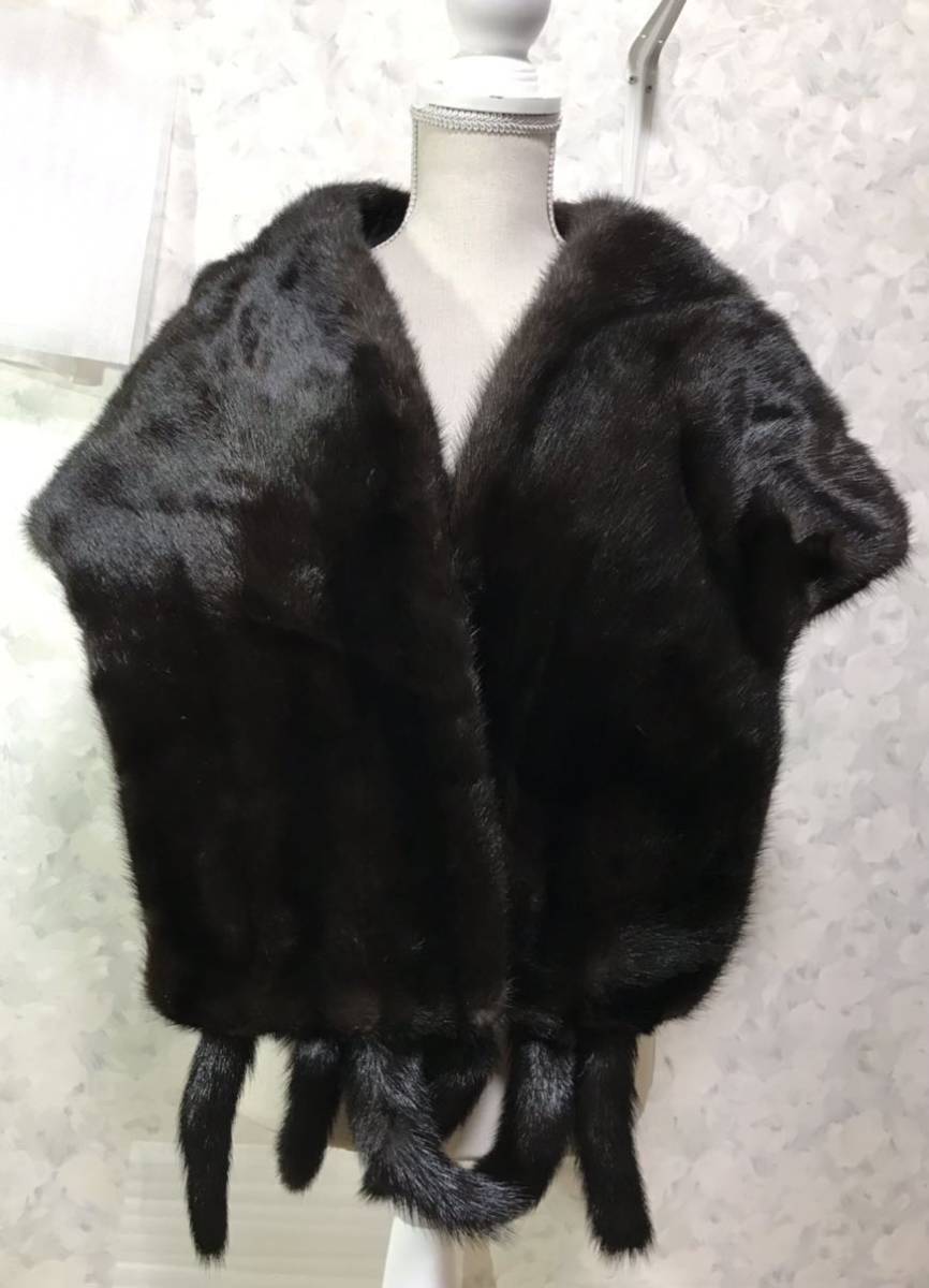  high class fur stole mink fur shawl muffler tassel Brown lady's fashion stylish item 