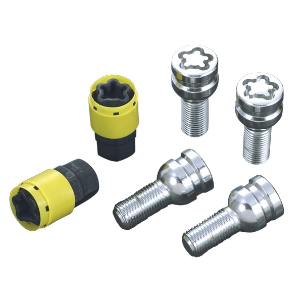 R.A.C wheel lock bolt M12 x 1.5 R12 spherical surface neck under 39mm total length 61.5mm 4 pcs insertion . key 2 ps attaching 