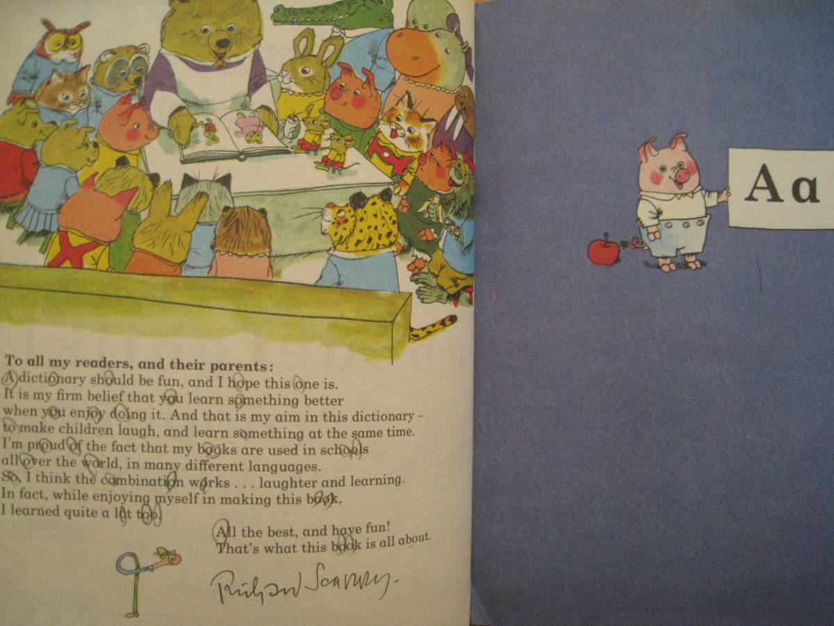 [ иностранная книга ] Richard *s Carry /Richard Scarry\'s Picture Dictionary/1982 год?/ Showa Retro /. словарь / словарь / животное / иллюстрации 