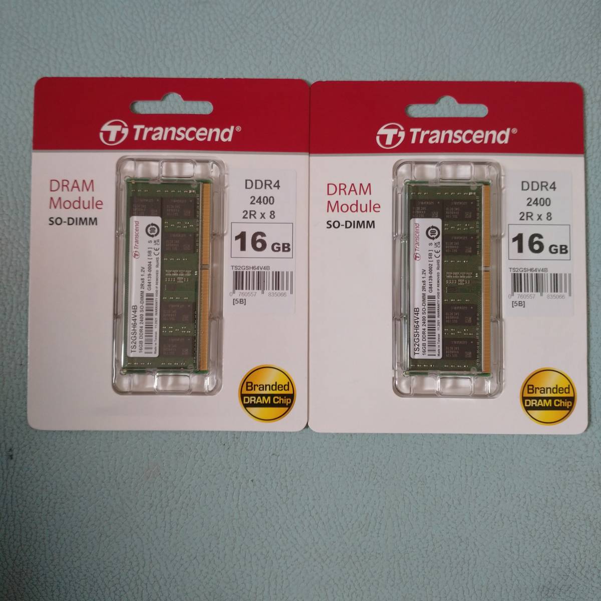  new goods unused 2 pieces set TS2GSH64V4B Transcend Note PC for PC4-19200(DDR4-2400) 16GB 1.2V 260pin SO-DIMM