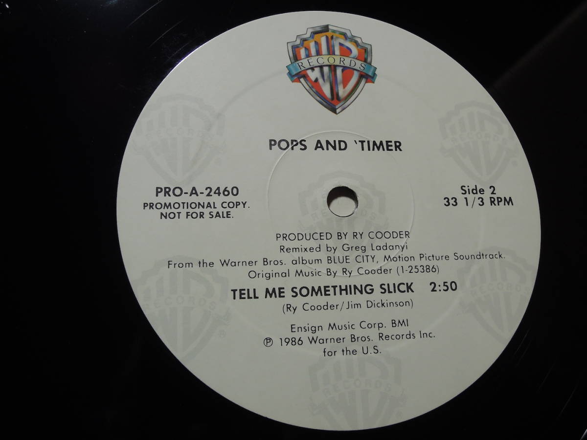 Ry Cooder・Tell Me Something Slick / O.S.T. - Blue City US Promo. 12”_22012114