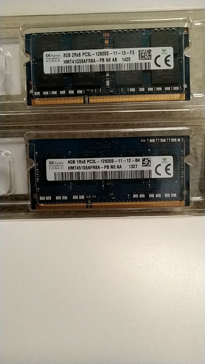 PC3L-12800S SK hynix 8GB + 4GB(計12GB)