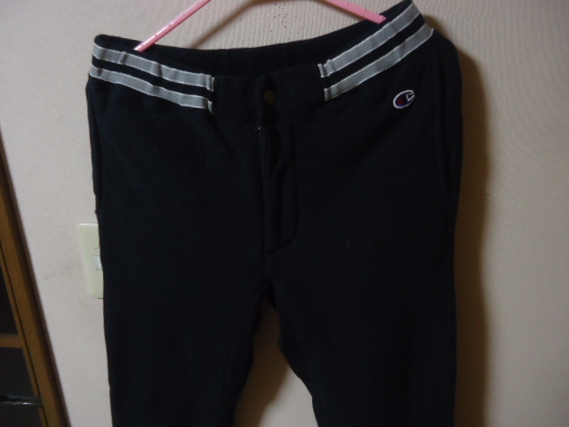 S/nano universeナノユニバース×Championチャンピオン/別注コラボ/リバースウィーブ/スウェットパンツ/トレーナー/リブライン/ブラック