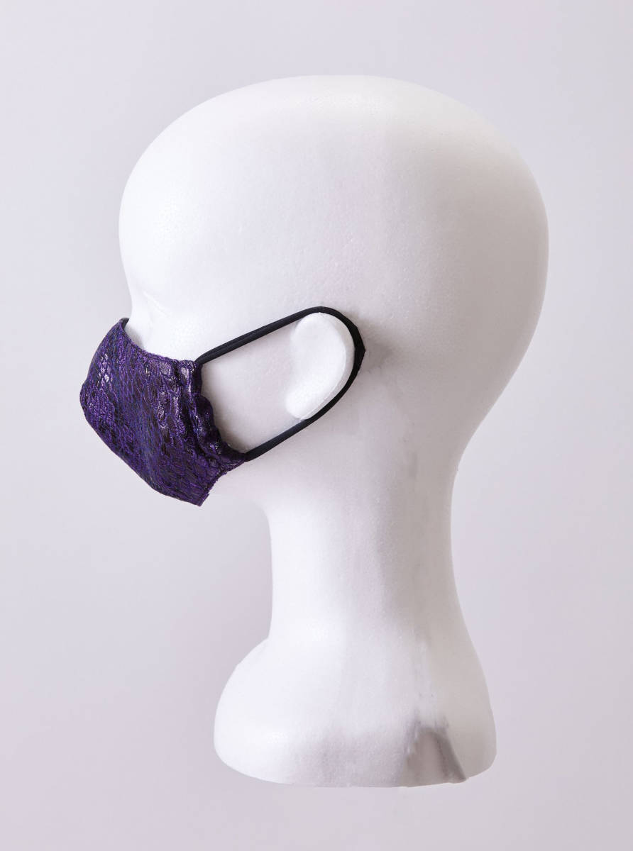 [ price cut ] Sune -k( snake ) pattern . imitation leather. mask ( purple / black ) * fashion mask *M size ( for women )*. pattern v series made in Japan 