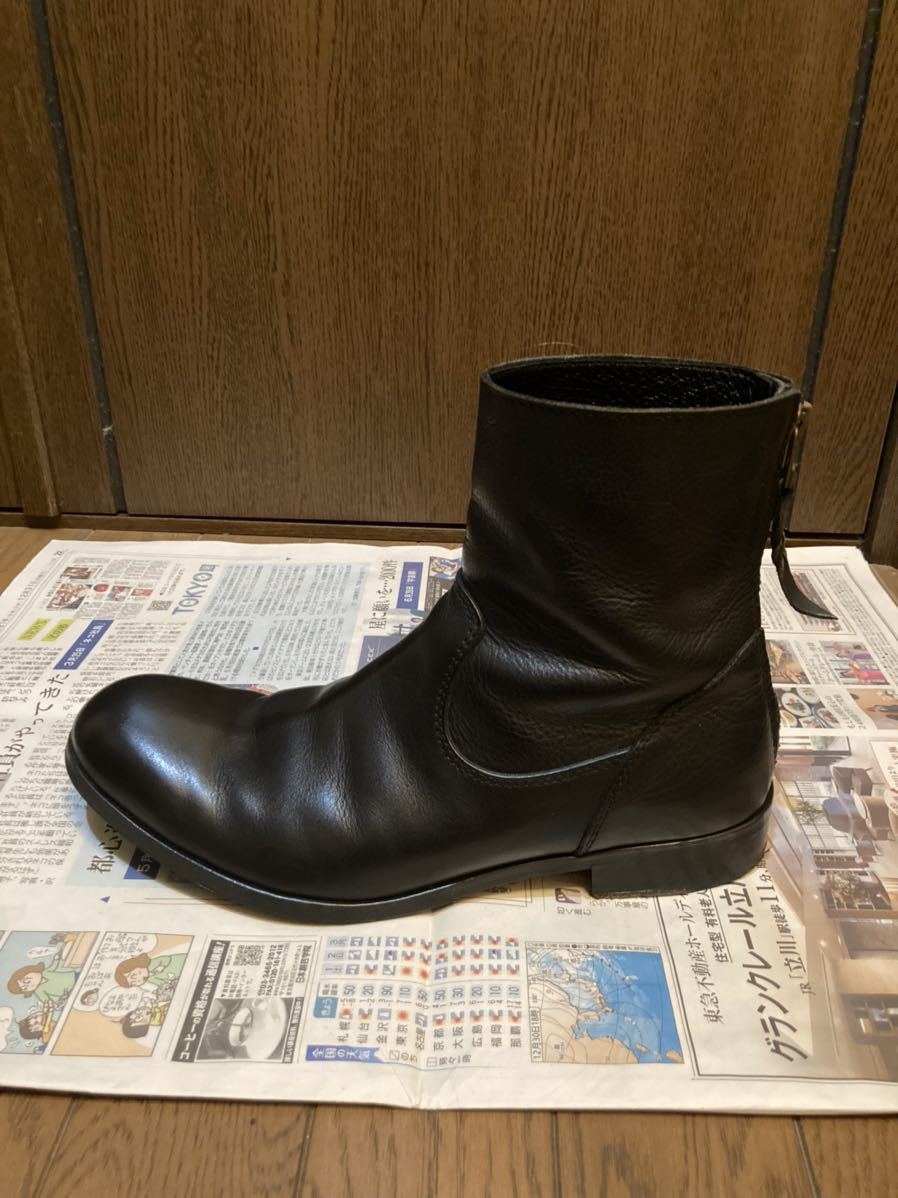 美品】日本製 PADRONE バックジップブーツ黒41パドローネ ブーツ