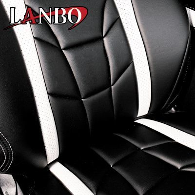 LANBO プリウス ZVW50系 レザーシートカバー Type VOID ホワイトパンチング×ブラックレザー VOID1552WH_画像3