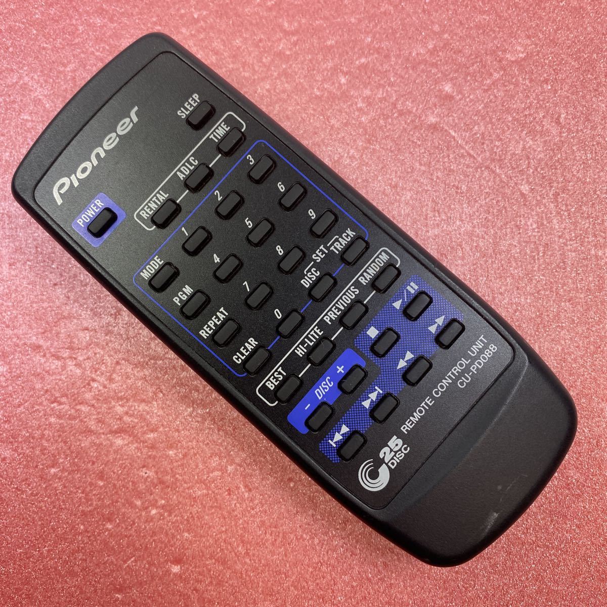 【送料無料】Pioneer パイオニア CDチェンジャー PD-F25A用 リモコン CU-PD088 即決 0119L