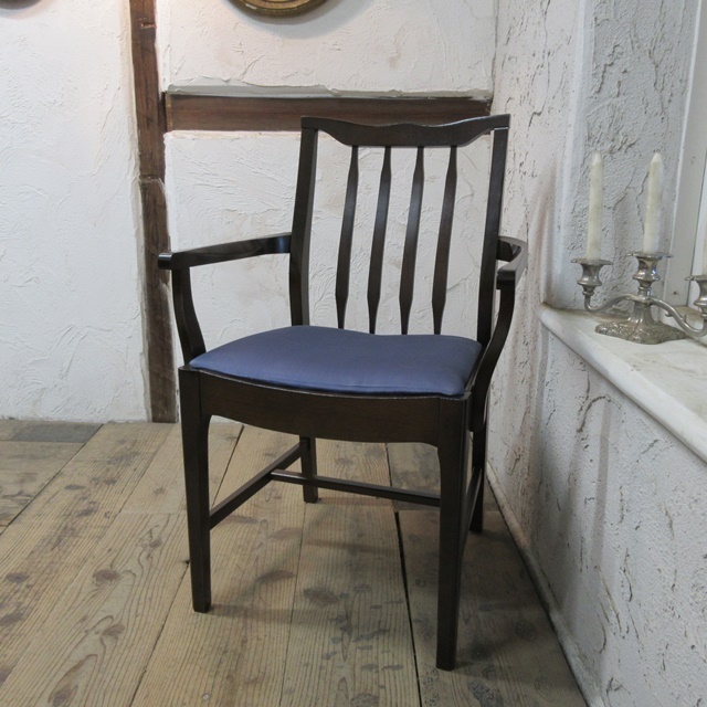 イギリス ビンテージ 家具 アームチェア ダイニングチェア 椅子 イス 木製 英国 MIDCENTURY 4496dz_画像1