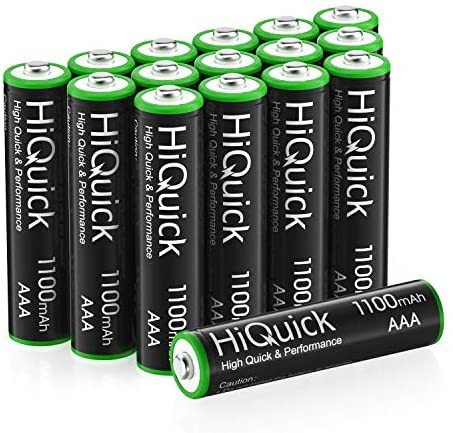 単4形充電池16本 HiQuick 単四電池 充電式 単四充電池 単4形充電池16本セット ニッケル水素電池1100mAh ケース4個付き 約1200回使用可能_画像1