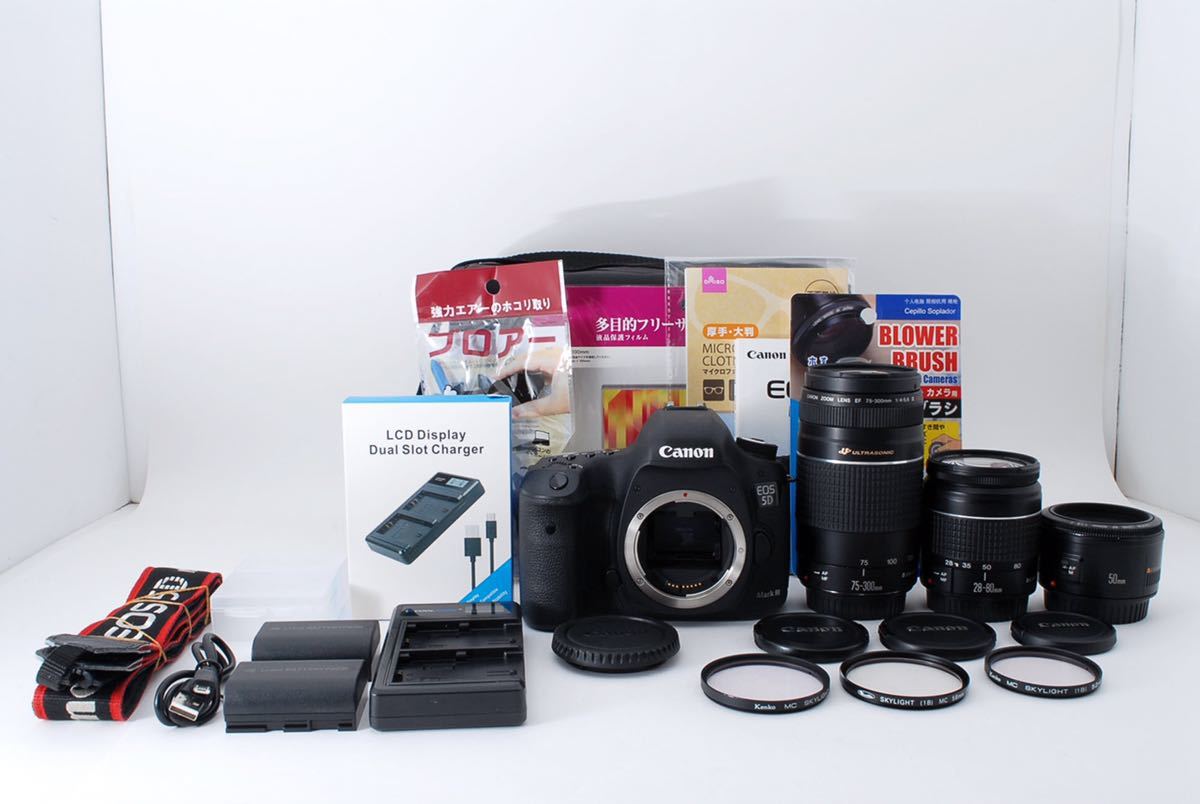 良品】 Canon キヤノン EOS 5D Mark III 標準&望遠&単焦点レンズセット
