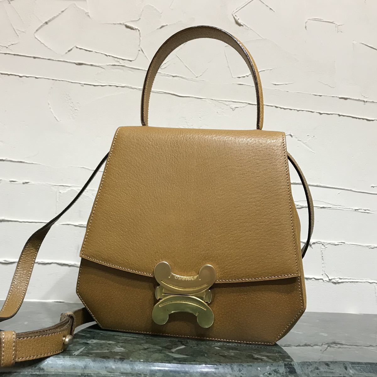 激レア 希少カラー VINTAGE OLD CELINE 2WAYショルダーバッグ ブラゾン