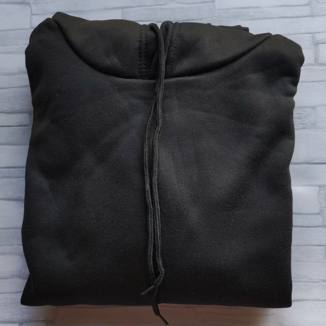 新品フード付きスウェット　Ｌ　ブラック　黒　裏起毛ゆったり暖かい　韓国服