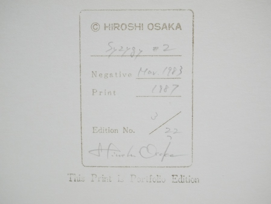 # genuine work guarantee #[ Osaka .] gelatin silver print [Syzygy #2 Mar.1983]#ed.22# autograph equipped # frame :41.5×32cm#