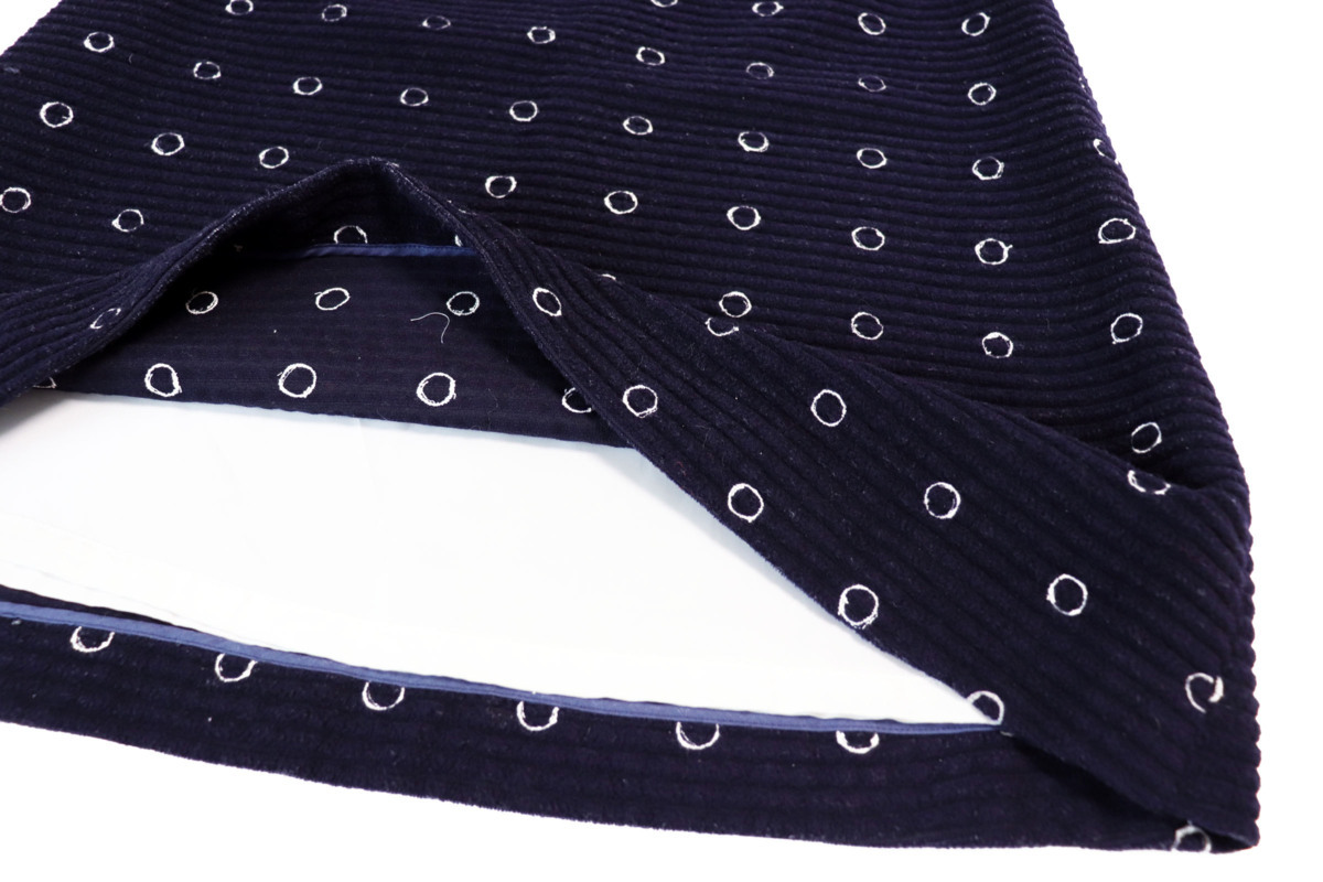 ミナペルホネン/起毛素材drops台形スカート：紺×白xq490_画像5