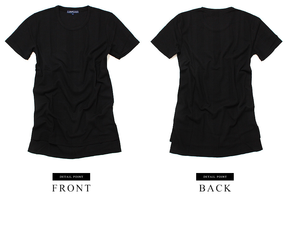 《 ラスト1点 》 半袖 Tシャツ メンズ ブラック 黒 M 新品 未使用 トップス カットソー サーマル インナー カジュアル 【BGN-S2493】