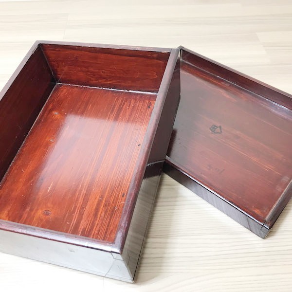 漆 塗り収納箱 木箱 文庫箱 文箱 硯箱 茶道具ビンテージ明治モダン大正