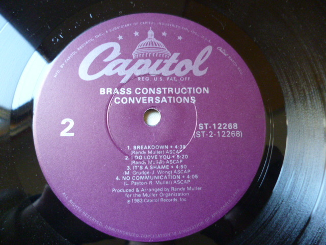 Brass Construction / Conversations シュリンク付 オリジナルUS盤 LP FUNK DISCO We Can Work It Out / Easy / No Communication 試聴_画像4