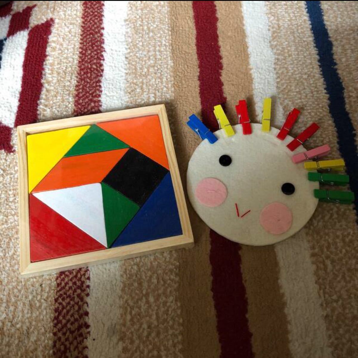 タングラム パズル 木製 tangram & 手作りクリップおもちゃ